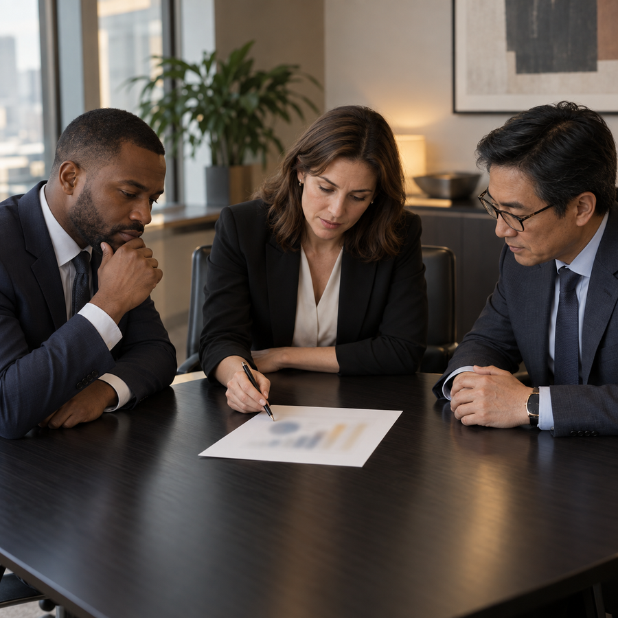 Reunion de redressement, plan de retablissement sur la table